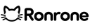 Logo noir Ronrone avec une tête de chat